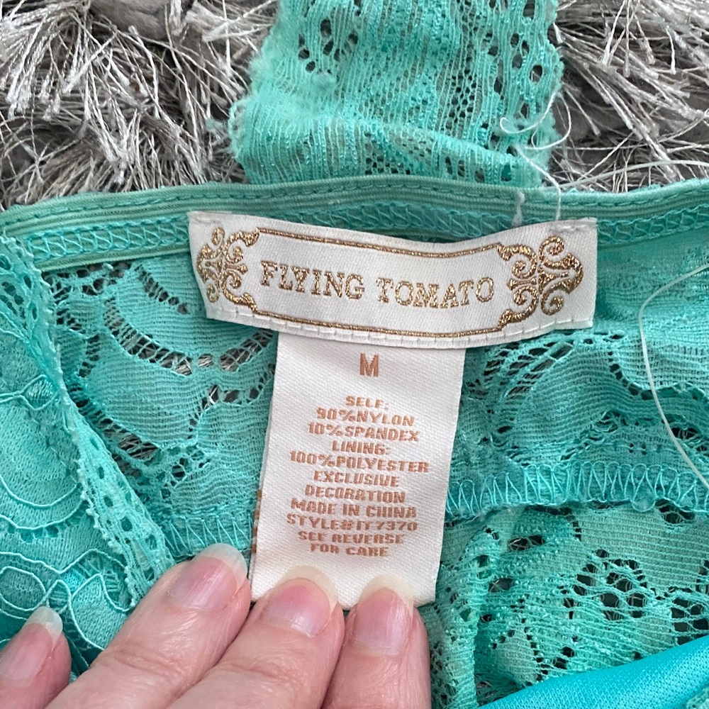 Flying Tomato Lace Bralette in Mint Green - Picture 6 of 6